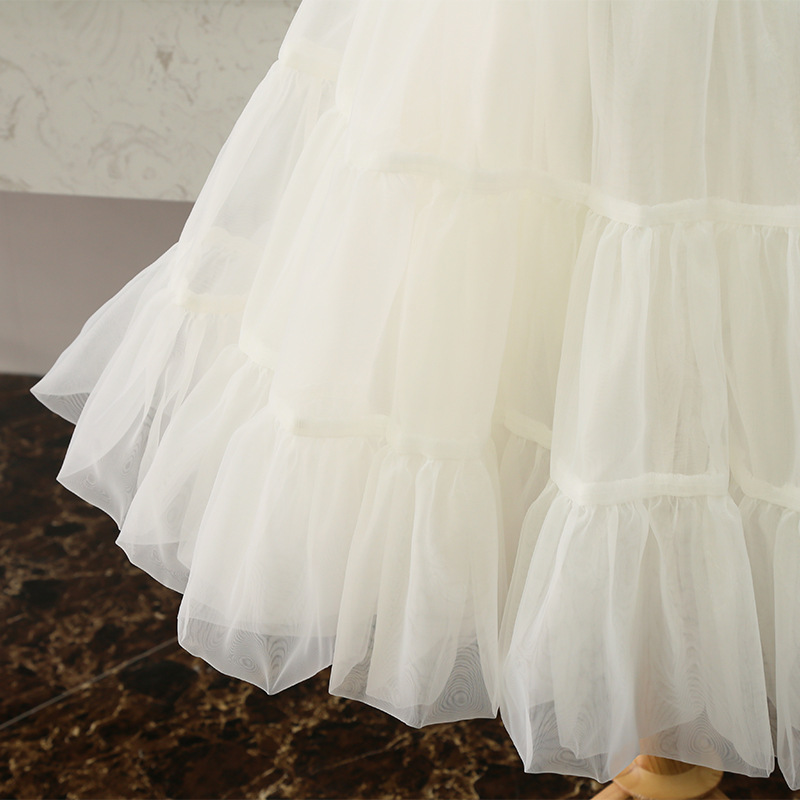 Lolita Petticoats White Black Chiffon Lace Short Gown Crinoline Bridal Petticoats Underskirt