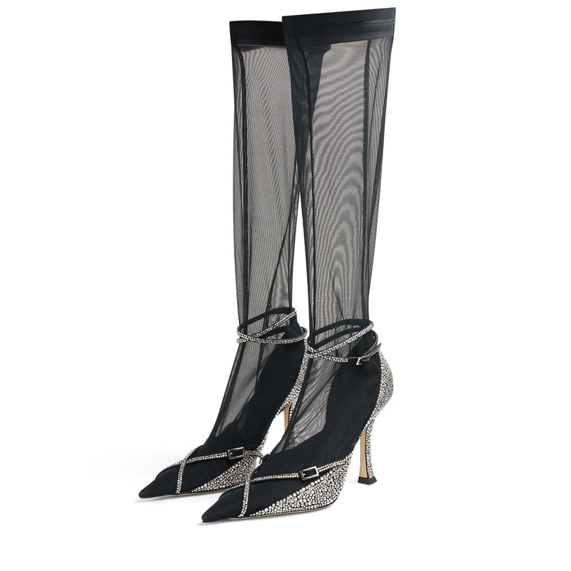 2022 women Ladies sexy Knee boots high heels Fashion booties dress shoes pillage toe pionted toes wedding party buckle diamond Stretch Satin Nets summer Cut-Outs, Black
2022 women Ladies sexy Knee boots high heels Fashion booties dress shoes pillage toe pionted toes wedding party buckle diamond Stretch Satin Nets summer Cut-Outs, Black