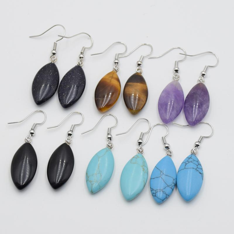 Dangle & Chandelier Women Simple Natural Amethysts Crystal Tiger Eye Stone Earrings Leaf Shape Horse Hook Drop Fashion Jewelry
Dangle & Chandelier Women Simple Natural Amethysts Crystal Tiger Eye Stone Earrings Leaf Shape Horse Hook Drop Fashion Jewelry