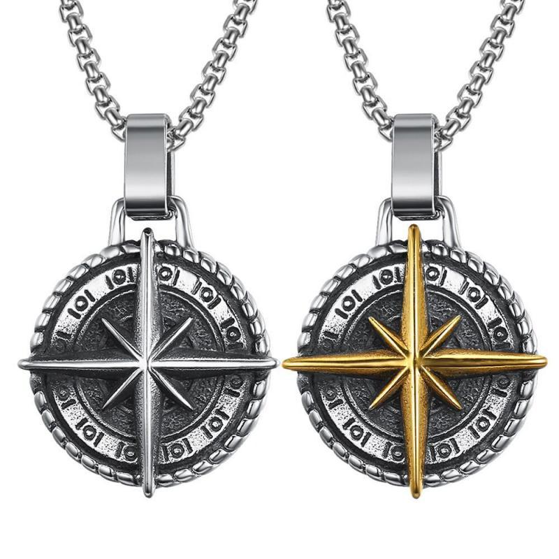Pendant Necklaces Basic Retro Viking Compass Pattern Round Necklace For Man Charm Fashion Nautical Accessories Wholesale Jewelry
Pendant Necklaces Basic Retro Viking Compass Pattern Round Necklace For Man Charm Fashion Nautical Accessories Wholesale Jewelry