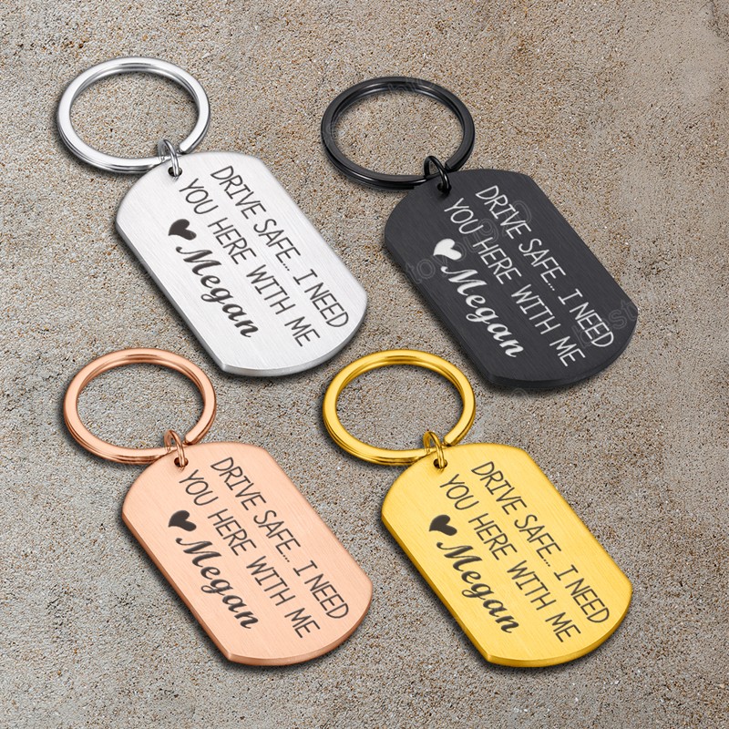Customized Keychains for Car Key Fashion Persenalized Gift Keyring Husband Father Boyfriend Couples Car Keychain