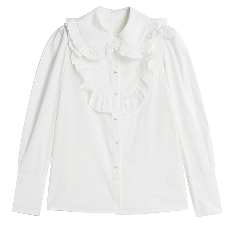 Women' Blouses & Shirts ZCSMLL Women White Ruffles Elegant Blouse Lapel Long Sleeve Loose Fit Shirt Fashion Tide Spring Autumn 2022
Women' Blouses & Shirts ZCSMLL Women White Ruffles Elegant Blouse Lapel Long Sleeve Loose Fit Shirt Fashion Tide Spring Autumn 2022