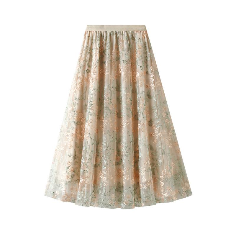 Skirts Women Vintage Embroidered A-line Skirt 2022 Fashion Double-layer Mesh Yarn Mid-length SkirtSkirts
Skirts Women Vintage Embroidered A-line Skirt 2022 Fashion Double-layer Mesh Yarn Mid-length SkirtSkirts