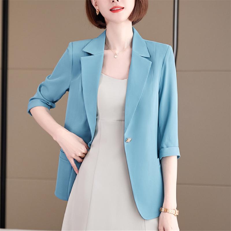 Women' Suits & Blazers Spring Sky Blue Women Blazer Jacket Office Lady Solid Color Business Coat Female Casual Femme Outerwear Chic TopsWom
Women' Suits & Blazers Spring Sky Blue Women Blazer Jacket Office Lady Solid Color Business Coat Female Casual Femme Outerwear Chic TopsWom