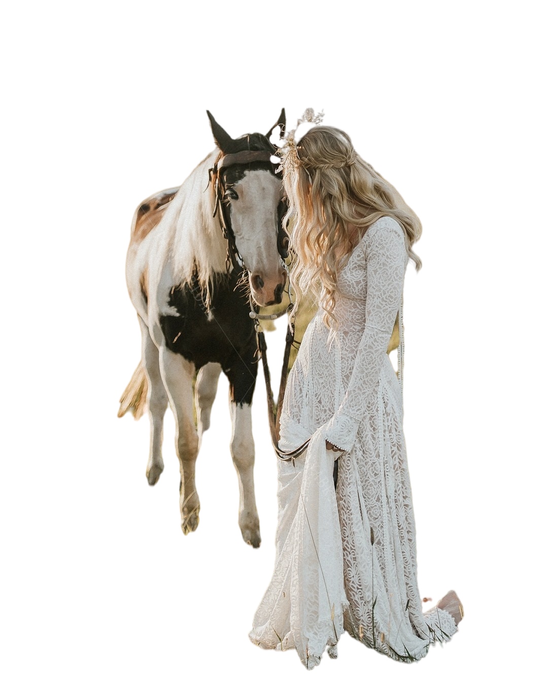 Engagement Noivas Chic Wedding Dresses 2023 Bohemian Crochet Cotton Lace Long Sleeve Backless Western Country Bridal Gowns