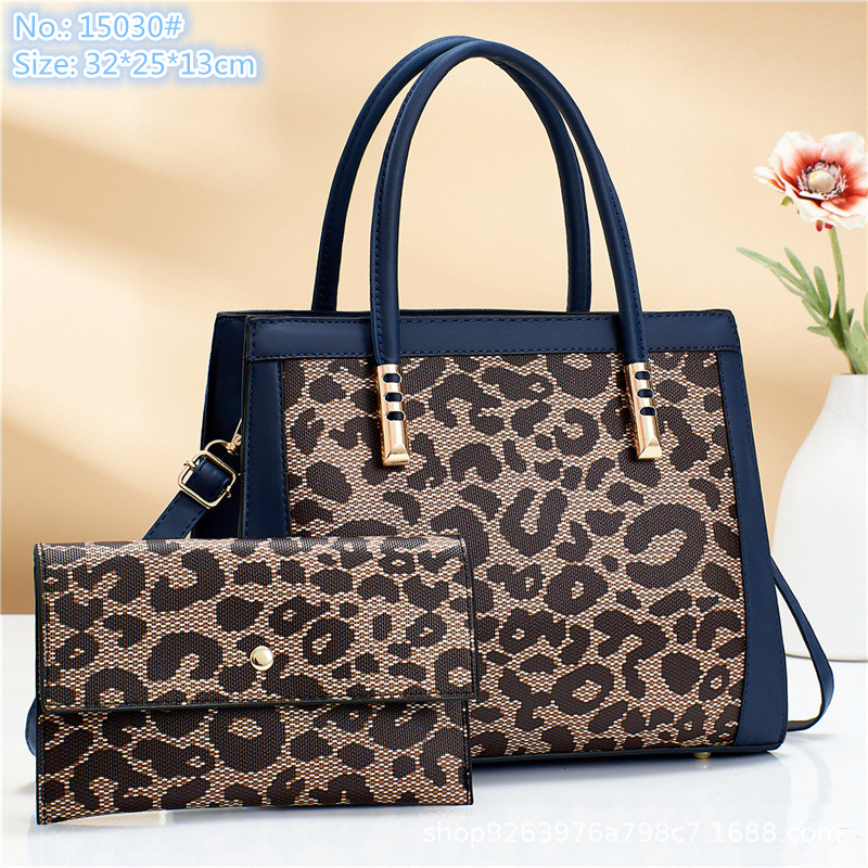 Wholesale leathers shoulder bags street leopard print handbag Joker simple large capacity leather tote bag elegant two-piece fashion handbags