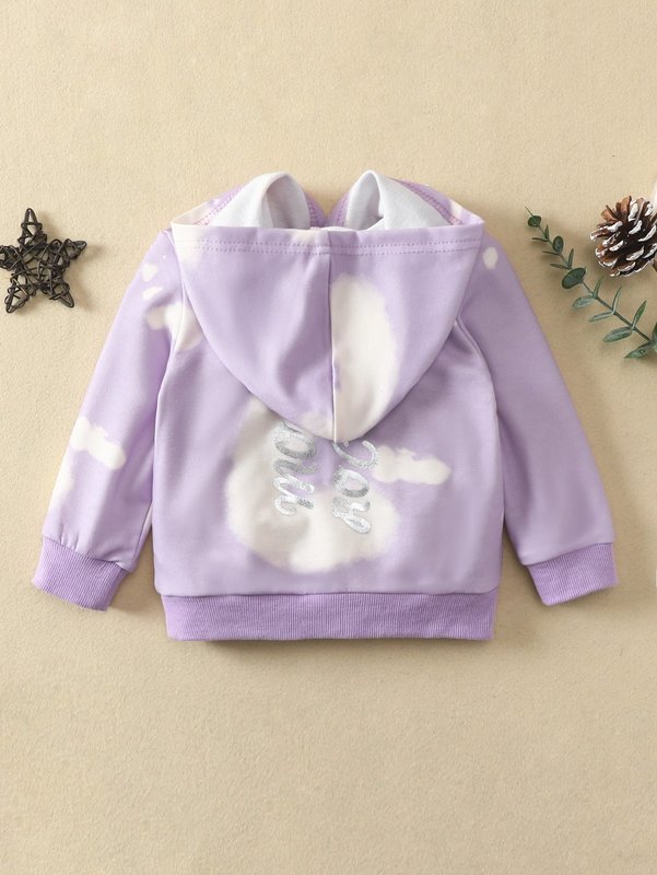 Baby Letter Graphic Tie Dye Hoodie SHE