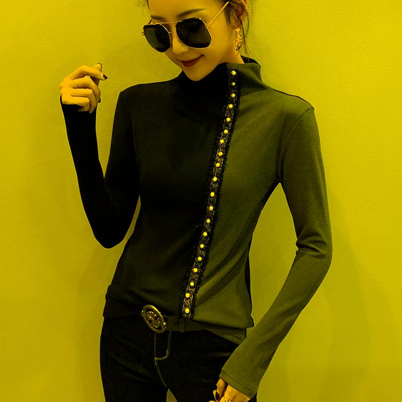 Women' T-Shirt #9483 Spring Autumn Spliced Color Turtleneck T Shirt Women Pearls Basic Female Slim Sexy Casual -XXXLWomen, Green
Women' T-Shirt #9483 Spring Autumn Spliced Color Turtleneck T Shirt Women Pearls Basic Female Slim Sexy Casual -XXXLWomen, Green