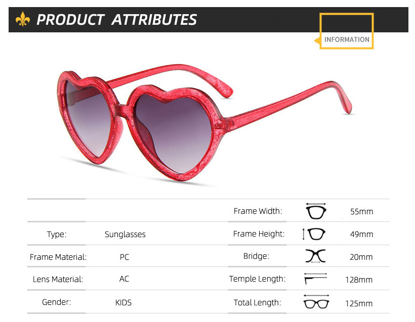 Fashion Love Heart Sunglasses Kids Stylish Design Gradient Glitter Eyewear Children Outdoor UV Protection Sun Glasses for Boys Girls High Quality Z260