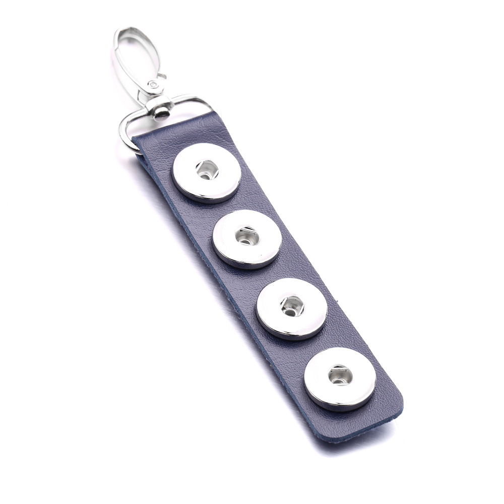 Snap Key Chain For Keyring Women PU Leather Keychain Bag Pendant Fit 18/20mm Button Snap Jewelry