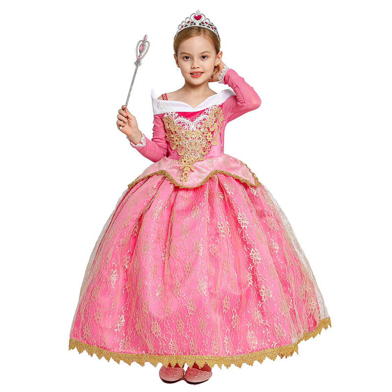 Girls Aurora Dress Halloween Cosplay Sleeping Beauty Princess Dresses Christmas Costume Party Birthday Gift 220721