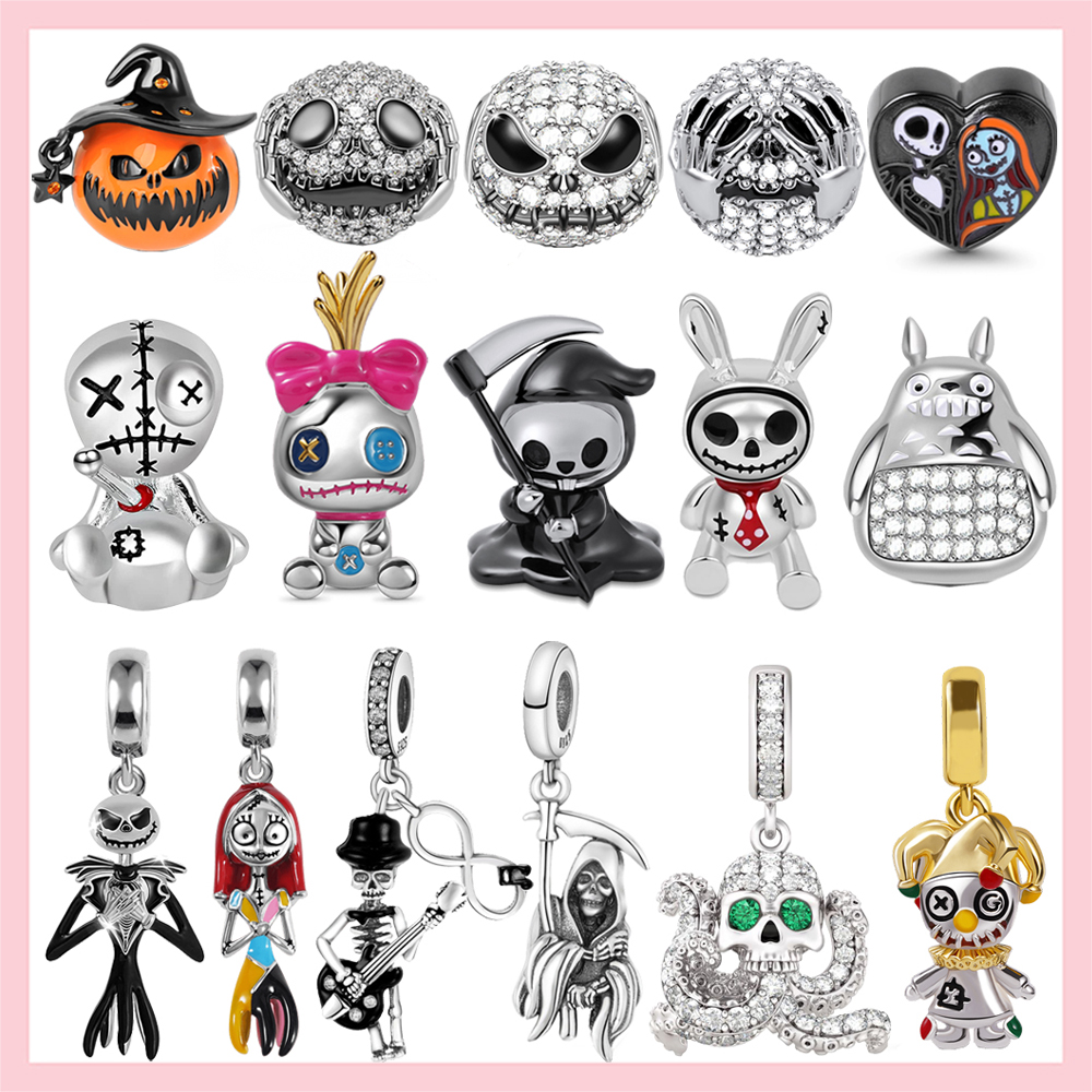 925 Silver Charm Beads Dangle Color Nightmare Bunny Charms Skull Skeleton Bead Fit Pandora Charms Bracelet DIY Jewelry Accessories
925 Silver Charm Beads Dangle Color Nightmare Bunny Charms Skull Skeleton Bead Fit Pandora Charms Bracelet DIY Jewelry Accessories