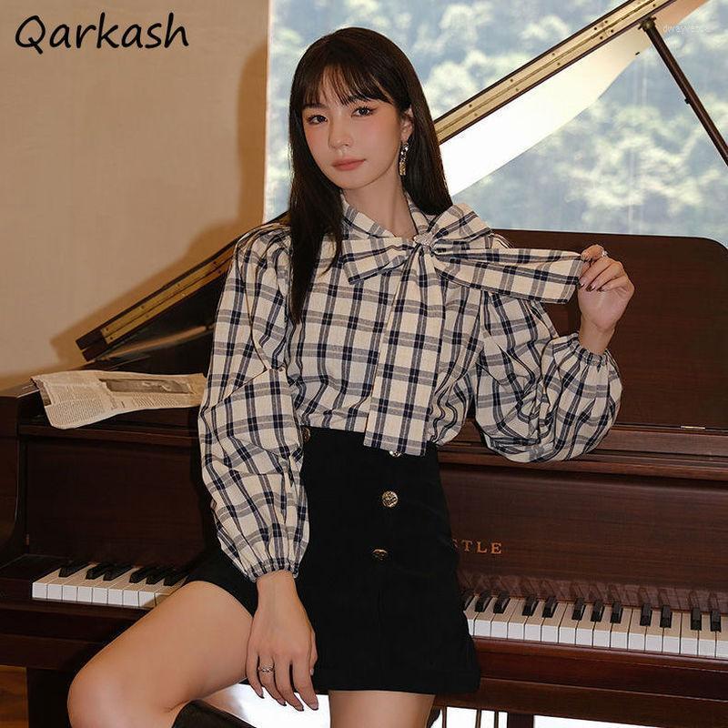 Women' Blouses & Shirts Plaid Women Bow Design Sweet College Korean Style Chic Spring Retro Lovely Mujer Casual Clothing All-match SoftWome
Women' Blouses & Shirts Plaid Women Bow Design Sweet College Korean Style Chic Spring Retro Lovely Mujer Casual Clothing All-match SoftWome