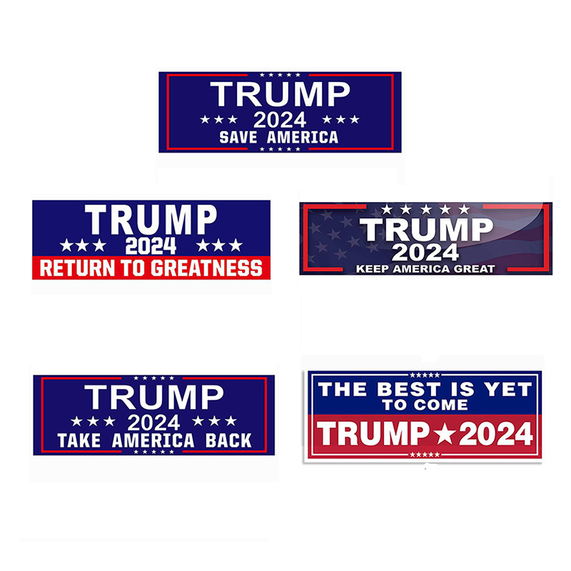 3*9inch Trump 2024 U.S. General Election Car Bumper Flags Stickers House Window Laptop Decal Take America Back Keep America Great Sticker 10pcs/lot JY0805
3*9inch Trump 2024 U.S. General Election Car Bumper Flags Stickers House Window Laptop Decal Take America Back Keep America Great Sticker 10pcs/lot JY0805