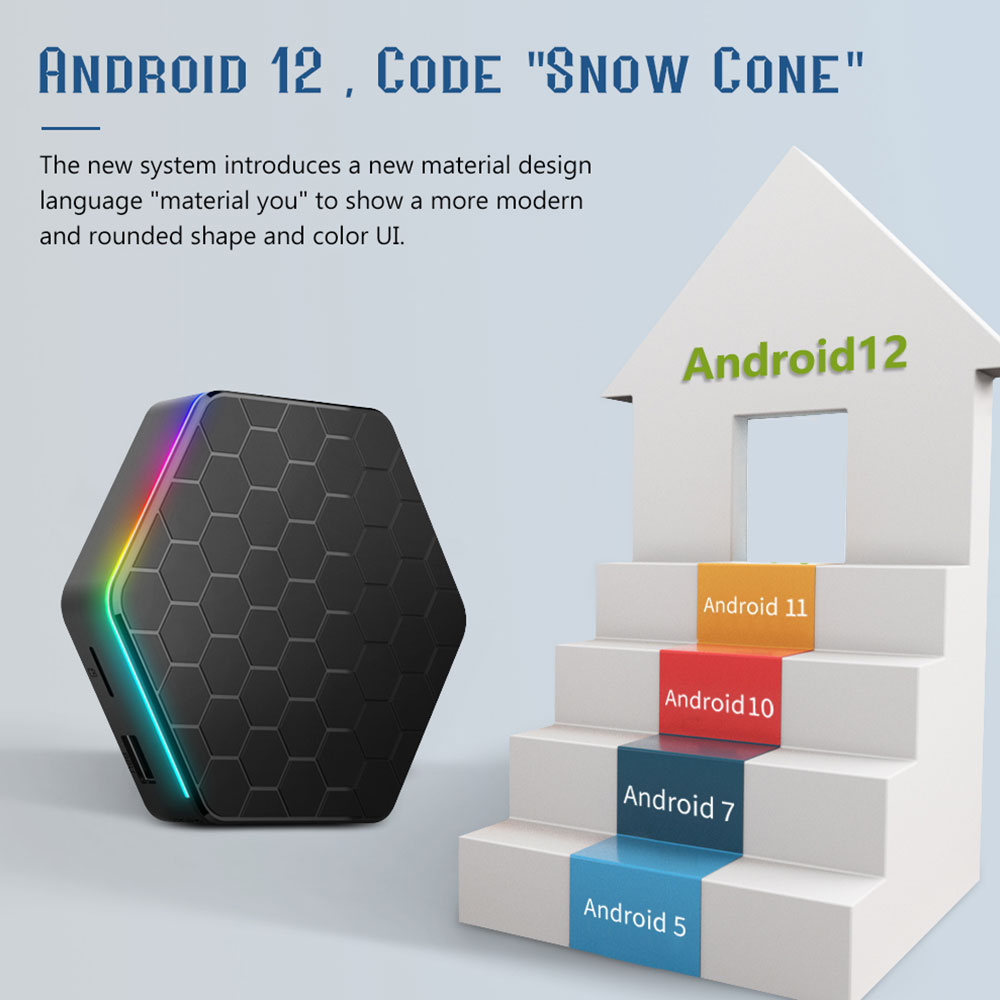 64G Android 12 TV BOX T95Z Plus RGB Light 8K Ultra HD 2.4G/5G Dual Wifi H618 Quadcore BT5.0 Set-top Box 3D 16/32 ROM