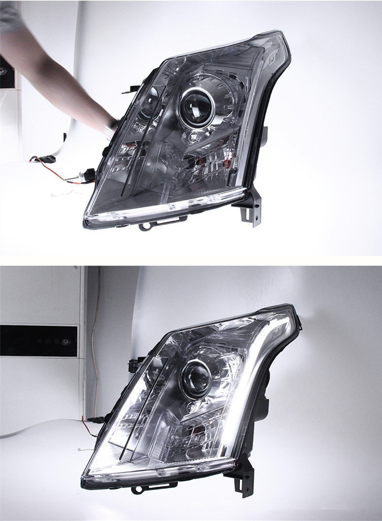 Car Blue DRL Headlight for Ca dillac SRX 2010-20 15 LED Turn Signal High Low Beam Xenon Bulb Headlights Replacement