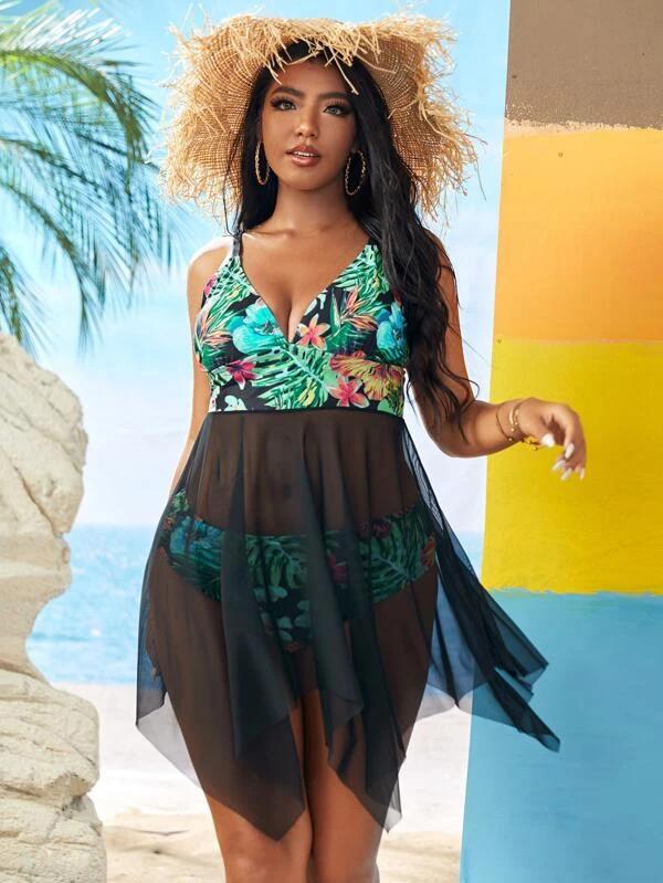 Women's Swimwear Plus Size Women 2Pcs Bikini Set Cover Up See-Through Beach Dress Thong Bottom Print V-neck Bathing Suit WearWomen's, Green
Women's Swimwear Plus Size Women 2Pcs Bikini Set Cover Up See-Through Beach Dress Thong Bottom Print V-neck Bathing Suit WearWomen's, Green