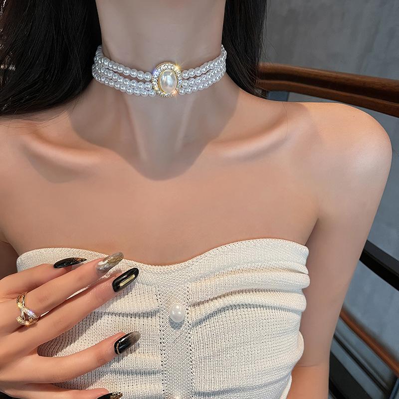 Chokers IngeSight.Z Multi Row Imitation Pearl Chain Choker Necklaces Shiny Rhinestones Crystal Collar For Women Neck JewelryChokers
Chokers IngeSight.Z Multi Row Imitation Pearl Chain Choker Necklaces Shiny Rhinestones Crystal Collar For Women Neck JewelryChokers