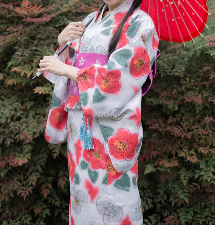Oriental Ethnic Clothing Sakura Pattern kimono women's cotton Japanese bathrobe traditional kimono formal occasion dress
