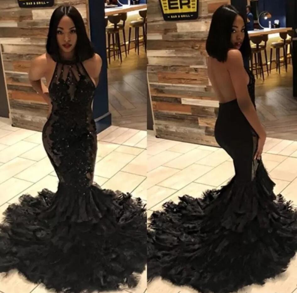 2022 Black Girl Sexy Backless Mermaid Long Prom Dresses Halter Illusion Tulle Applique Beaded Feather Layers Sweep Train Evening Gowns BC1273 B0414, Chocolate
2022 Black Girl Sexy Backless Mermaid Long Prom Dresses Halter Illusion Tulle Applique Beaded Feather Layers Sweep Train Evening Gowns BC1273 B0414, Chocolate