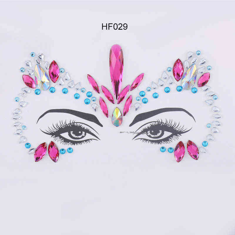 NXY Temporary Tattoo 3dtemporary Face Rhinestone Glitter Stickers Jewels Gems Festival Party Makeup Body Flash Beauty Tools 0330