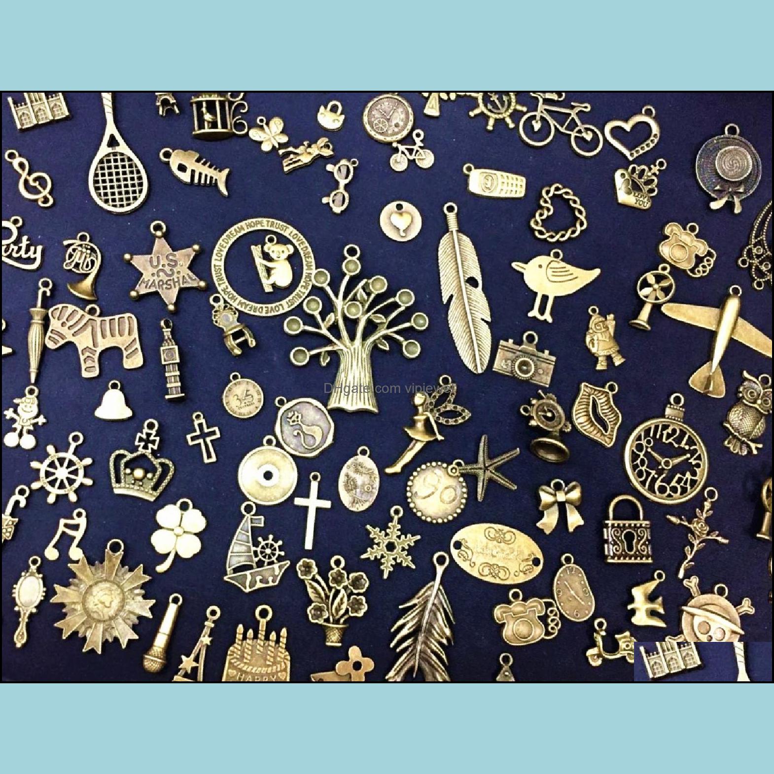 Other Jewelry Findings Components Diy Handmade Materials Antique Small Accessories Wholesale 96 Models Mix Necklace Dhqno