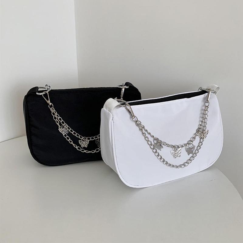 Shoulder Bags Retro Underarm Bag Clutch With Chain Trendy Nylon Tote Handbag Shopping Purse Fashion Zipper BagShoulder, White
Shoulder Bags Retro Underarm Bag Clutch With Chain Trendy Nylon Tote Handbag Shopping Purse Fashion Zipper BagShoulder, White