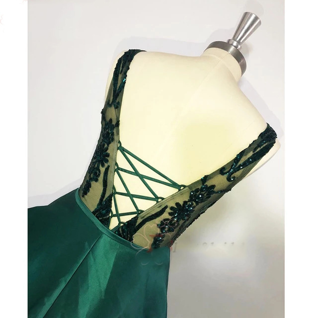 Sparkly Sequin Emerald Green Evening Dress With Detachable Train Arabic Dubai Mermaid Prom Dress 2 in 1 Plus Size V Neck Party African Women Vestidos 