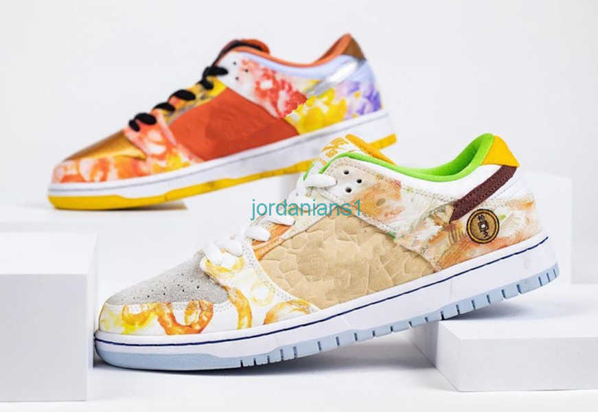 Men/Women Dnk Low Pro Jasom Deng Street Hawker Shoes COPPER/LIGHT SILVER/PUEBLO BROWN/METALLIC SILVER Leather SNKRS GYM Training