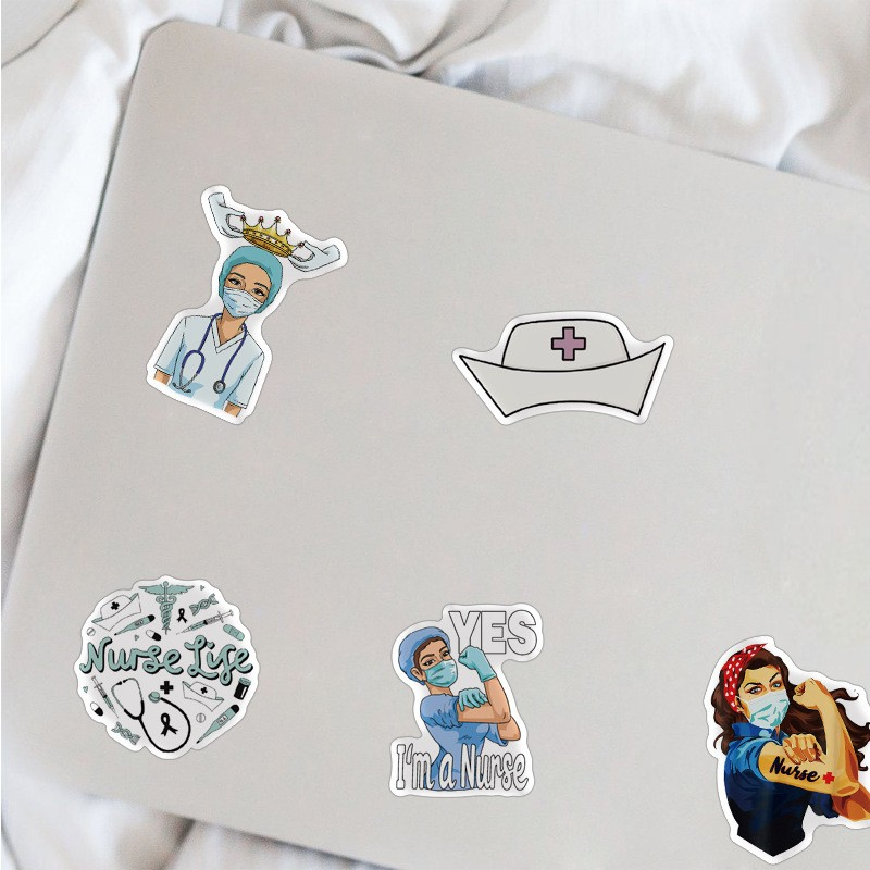 50Pcs/Lot International Nurses Day Sticker graffiti Stickers for DIY Luggage Laptop Skateboard Motorcycle Bicycle Stickers