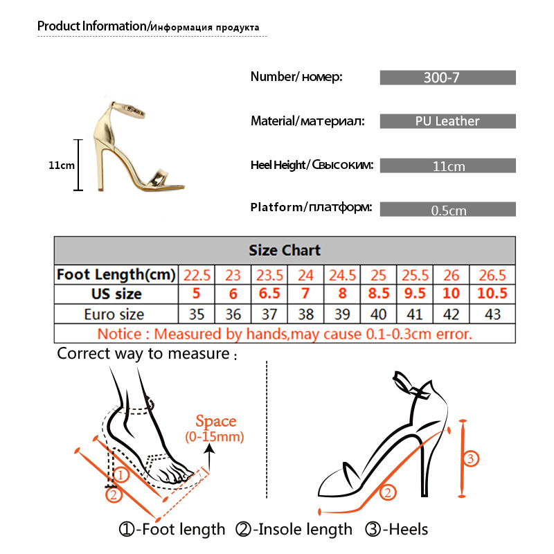 LTARTA women's High Heels Sandals With Buckle Gold Silver Wedding Shoes Large Size 43 female shoes ZL 220328