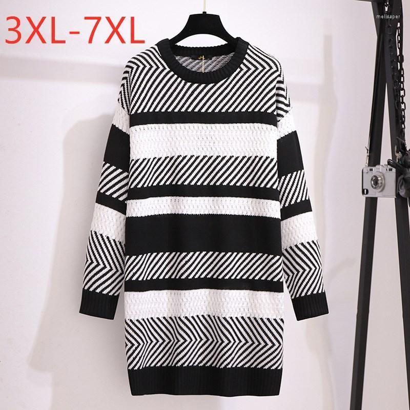 Women's Plus Size T-Shirt 2022 Ladies Autumn Winter Knit Tops For Women Large Pullover Long Sleeve Black Stripe Sweater 3XL 5XL 6XL 7XL
Women's Plus Size T-Shirt 2022 Ladies Autumn Winter Knit Tops For Women Large Pullover Long Sleeve Black Stripe Sweater 3XL 5XL 6XL 7XL