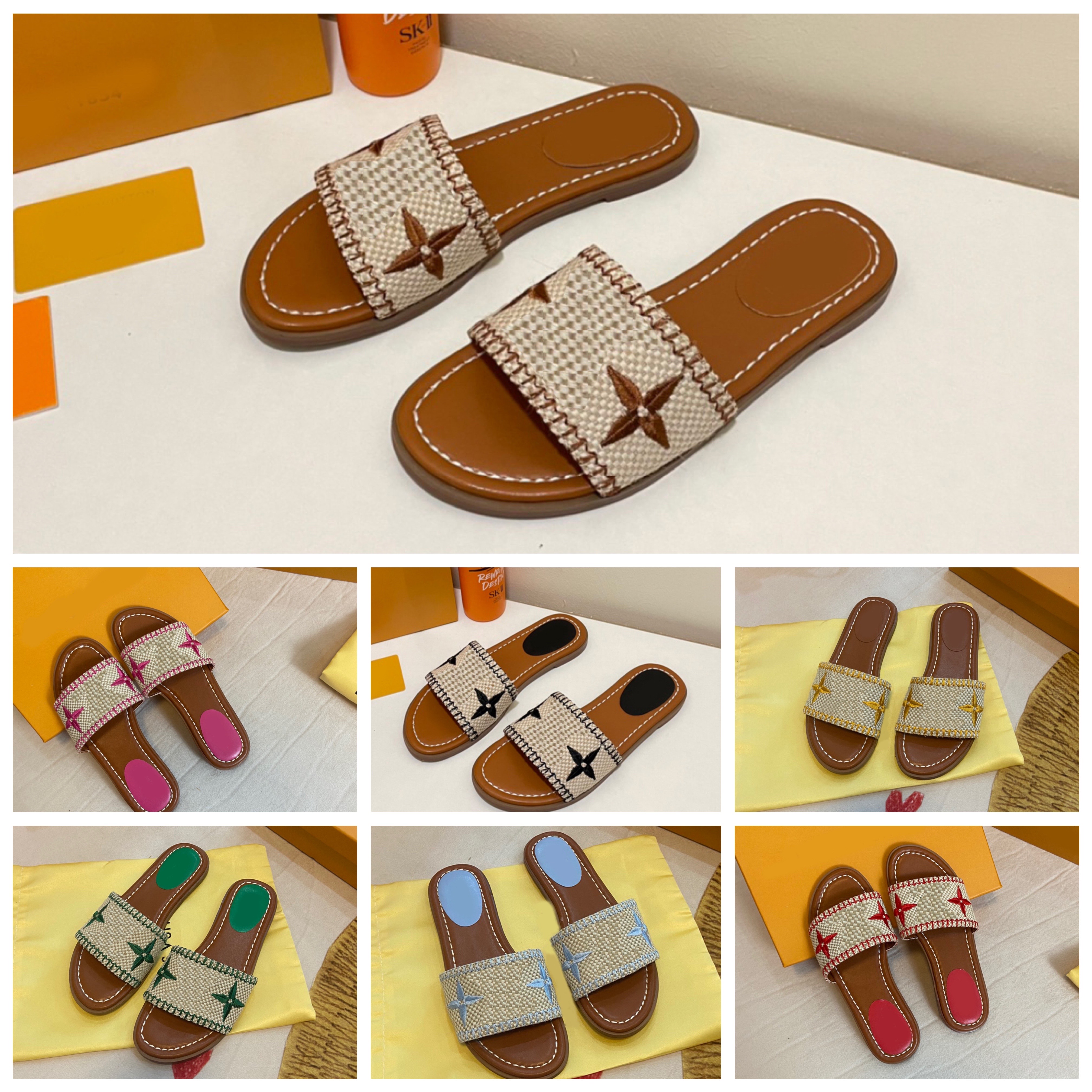 New L Designer Women Sandal Classic Pattern Slipper Mule Sexy Summer Flat Embroidery Slippers Slides Flip Flops Womens Beach Outdoor Party Sandals Size 35-41, Additional box
New L Designer Women Sandal Classic Pattern Slipper Mule Sexy Summer Flat Embroidery Slippers Slides Flip Flops Womens Beach Outdoor Party Sandals Size 35-41, Additional box