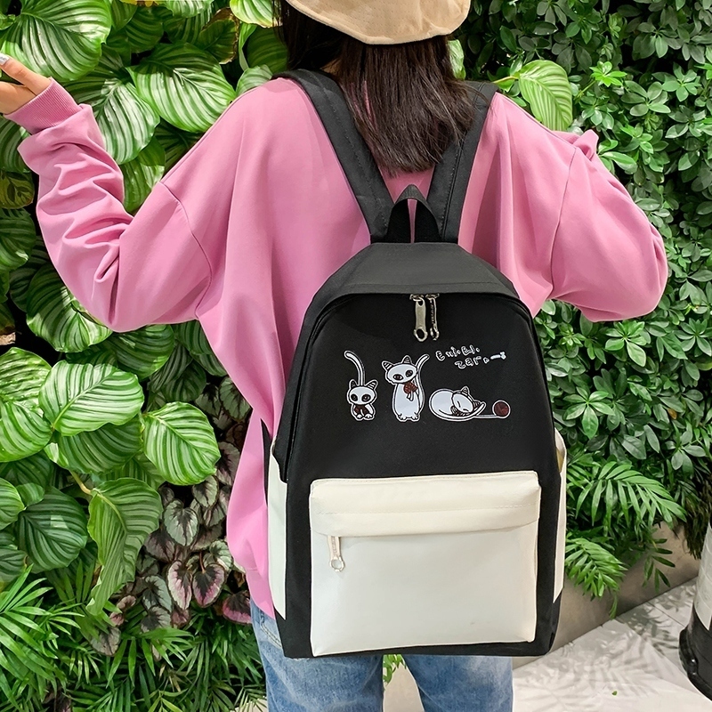 4Pcs/Set Schoolbags Teenager Girl Backpack Large Fashion Cute Pattern School Bags Trend Shoulder Female 220425