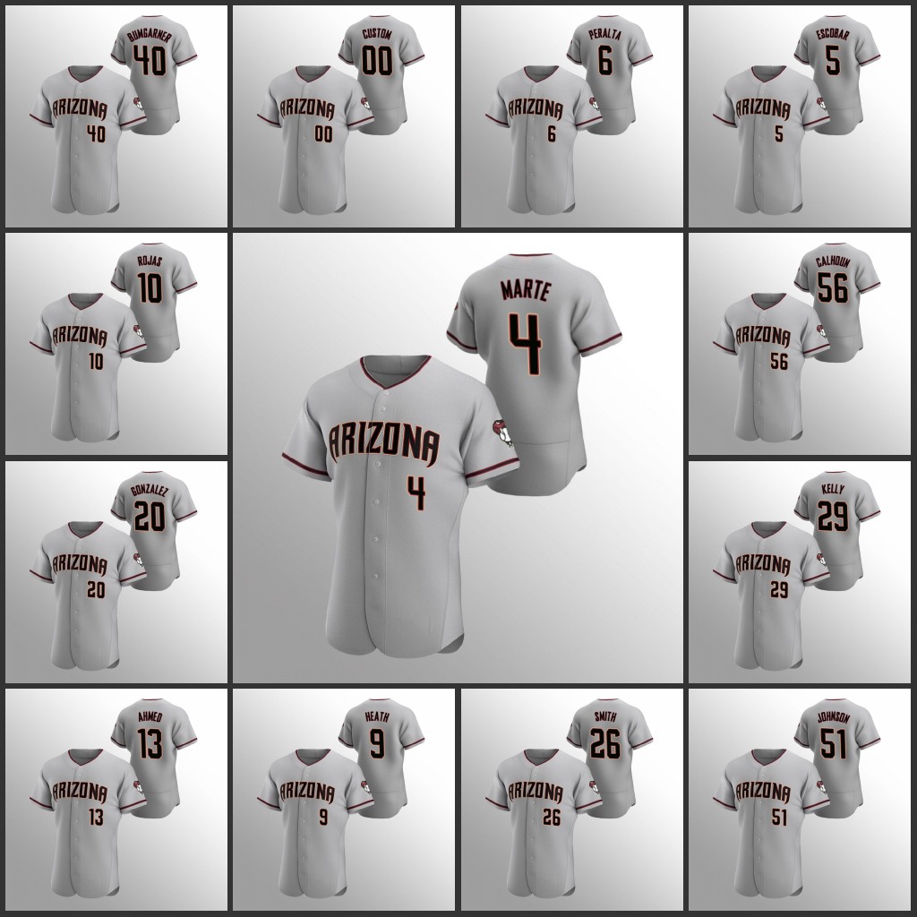 Arizona' Diamondbacks Men #4 Ketel Marte 51 Randy Johnson 6 David Peralta 23 Zac Gallen Women Youth Custom Gray Authentic Road Jersey
Arizona' Diamondbacks Men #4 Ketel Marte 51 Randy Johnson 6 David Peralta 23 Zac Gallen Women Youth Custom Gray Authentic Road Jersey