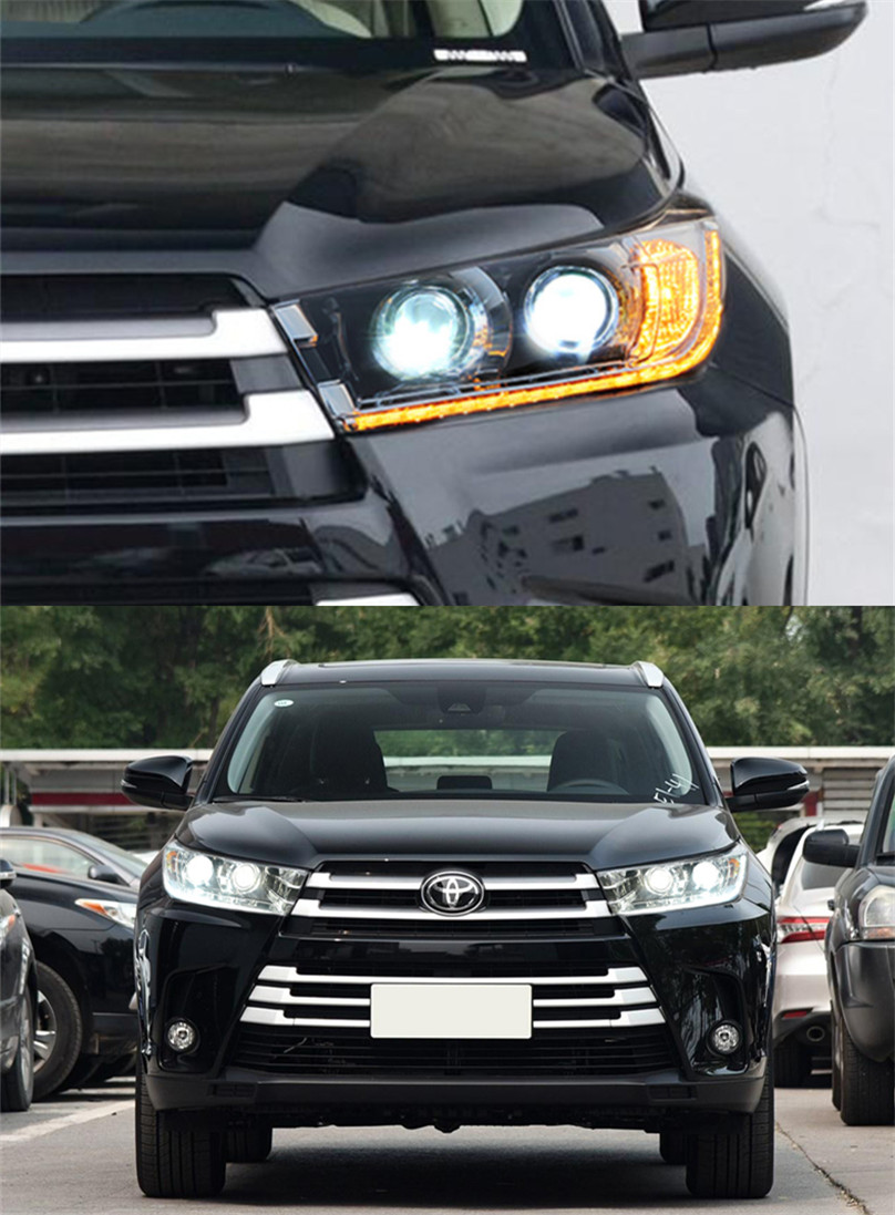 Car Lighting Accessories For Toyota Highlander LED Headlight 20 18-20 LED Turn Signal Angel High Beam Front Lamp