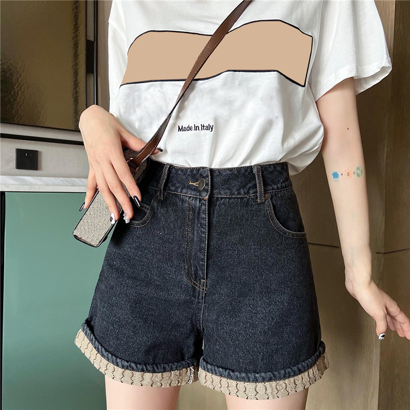 Jacquard Letters Womens Denim Shorts Pants Fashion Brand Casual Loose Short Pant High Quality Women Clothing, Black
Jacquard Letters Womens Denim Shorts Pants Fashion Brand Casual Loose Short Pant High Quality Women Clothing, Black