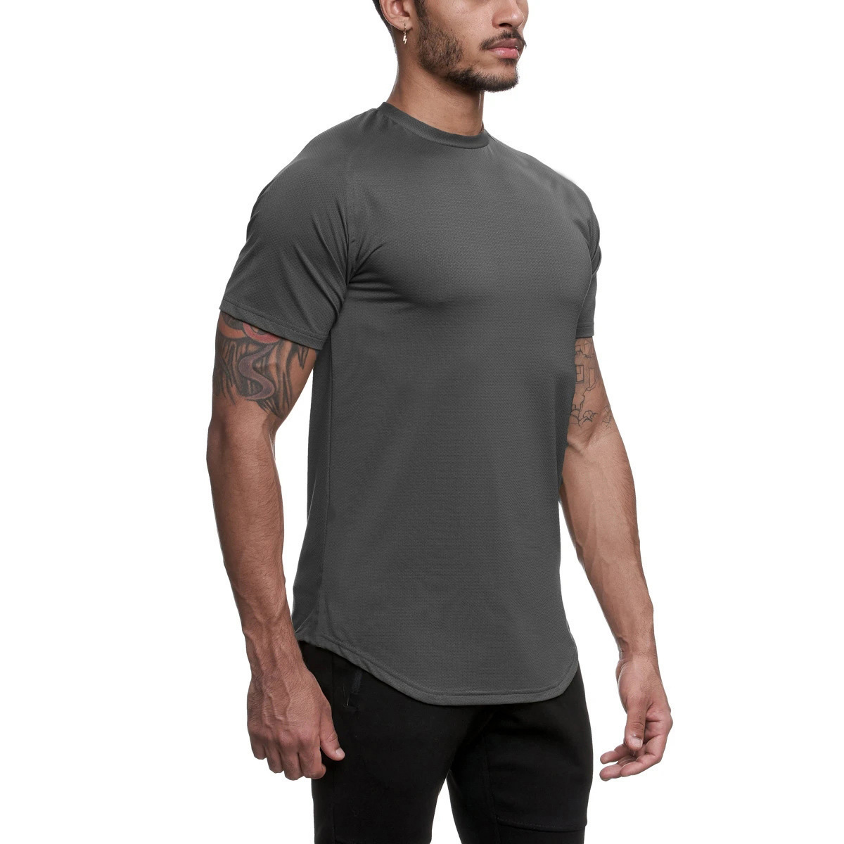 men's sports T-shirt Europe and the United States fitness training jogging quick-drying elastic loose breathable short-sleeved TX-1 shaping Yoga 
