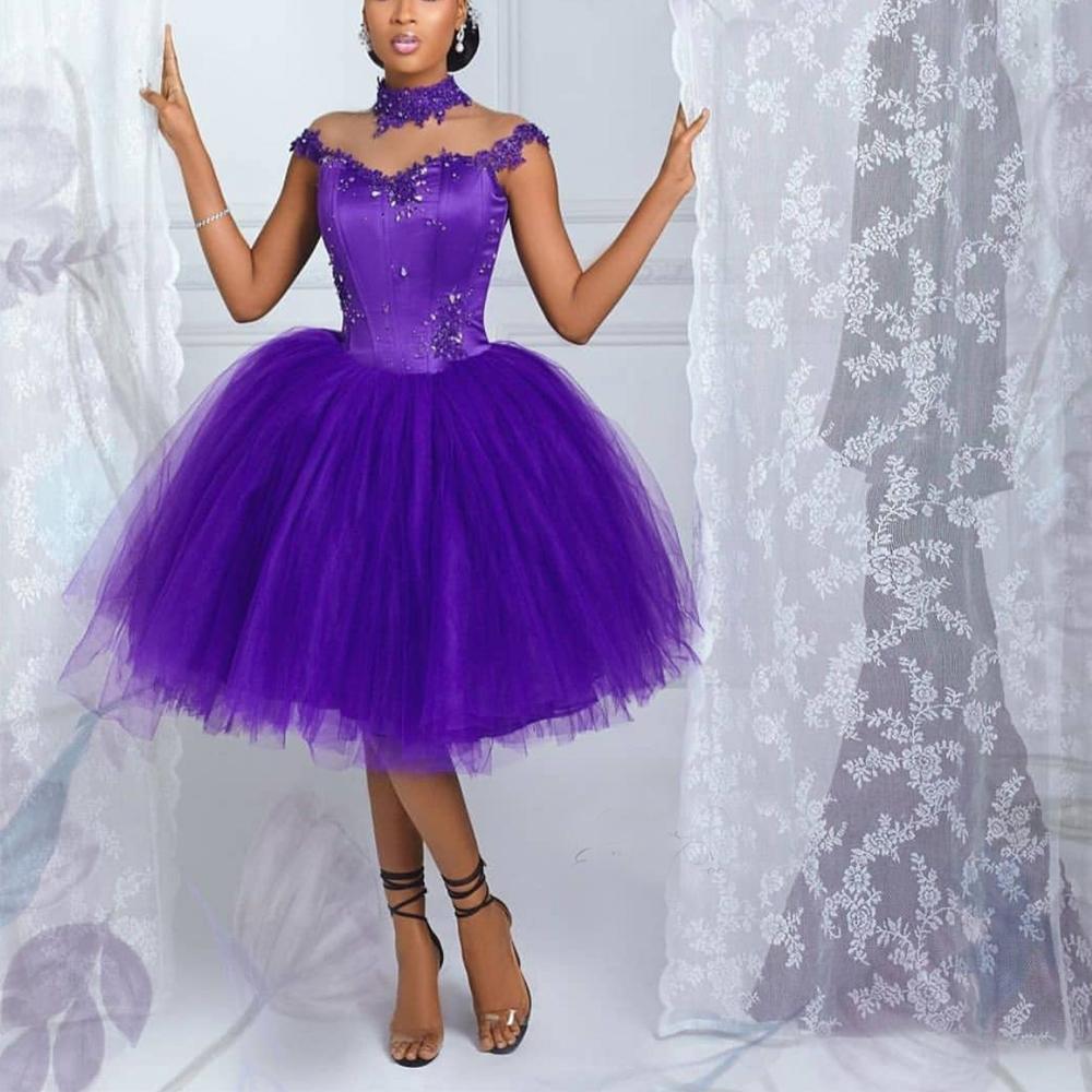 Ball Gown Short Homecoming Dresses High Neck Appliques Beaded Tulle Puffy Prom Dresses Knee-Length Cocktail Party Gowns, Purple
Ball Gown Short Homecoming Dresses High Neck Appliques Beaded Tulle Puffy Prom Dresses Knee-Length Cocktail Party Gowns, Purple