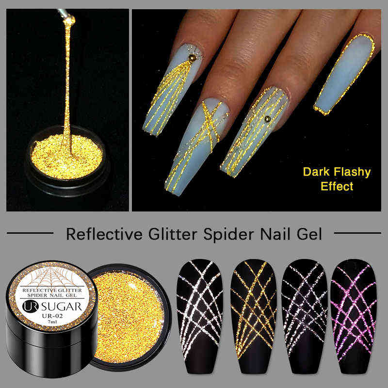 Nail Gel Toy Reflective Glitter Silver Gold Line for Nails Art Manicure Varnishes Drawing Painting Uv Polish 0328