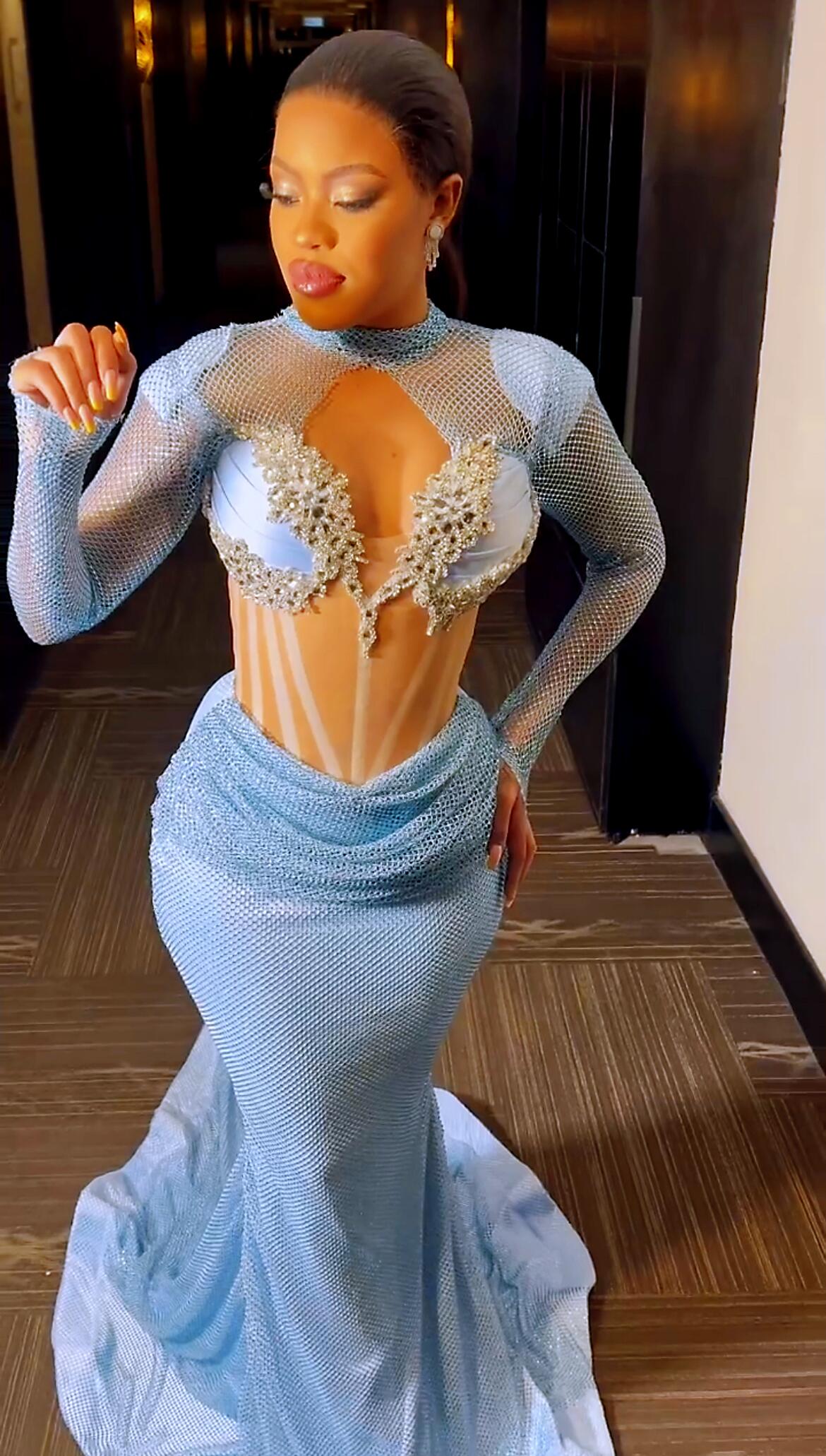 Plus Size Arabic Aso Ebi Mermaid Luxurious Sexy Prom Dresses Beaded Crystals Evening Formal Party Second Reception Birthday Engagement Gowns Dress ZJ7