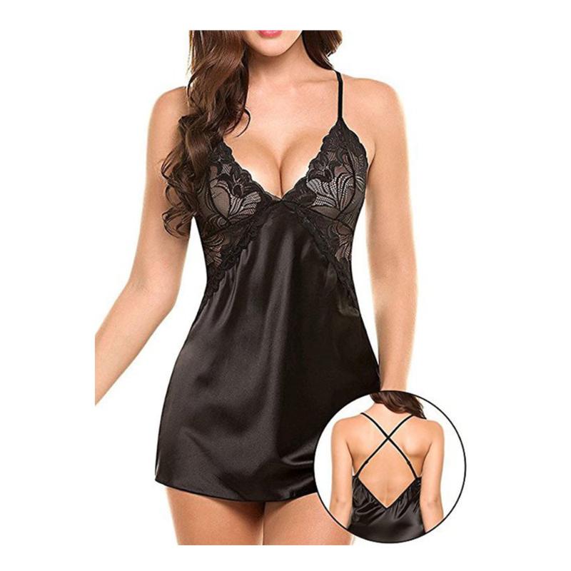Women' Sleepwear Women' Underwear Sexy Deep V Neck Lady Dress Back-cross Lingerie Chemise Clothing SleepwearsWomen, Black
Women' Sleepwear Women' Underwear Sexy Deep V Neck Lady Dress Back-cross Lingerie Chemise Clothing SleepwearsWomen, Black