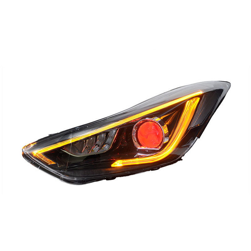 High Beam Head Light For Hyundai Elantra LED Headlight 20 11-16 Angel Eye Daily Lights Turn Signal Lamp