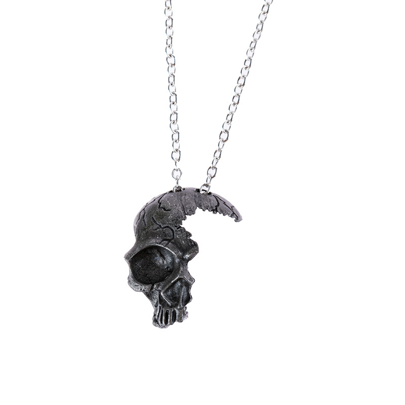 Pendant Necklaces Broken Damaged Half Face Skull Necklace Men's Fashion Biker Rock Punk Jewelry Antique Silver Color, Chain Length 45cm
Pendant Necklaces Broken Damaged Half Face Skull Necklace Men's Fashion Biker Rock Punk Jewelry Antique Silver Color, Chain Length 45cm