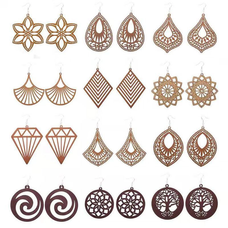 Fashion Designer Geometric Wood Charm Earrings for Women Trendy Natural Wooden Statement Earrings Handmade African Jewelry Wholesale
Fashion Designer Geometric Wood Charm Earrings for Women Trendy Natural Wooden Statement Earrings Handmade African Jewelry Wholesale