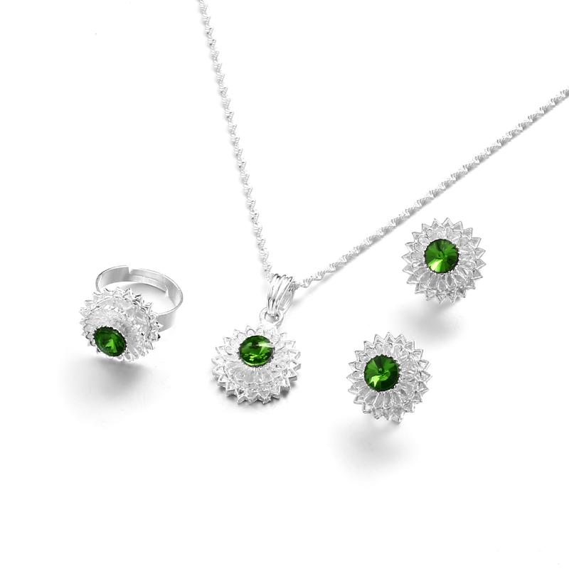 Earrings & Necklace Ethiopian Silver Green Zircon Jewelry Sets Round Pendant Necklaces Free Size Ring African Eritrea Gifts For WomenEarring, As pic
Earrings & Necklace Ethiopian Silver Green Zircon Jewelry Sets Round Pendant Necklaces Free Size Ring African Eritrea Gifts For WomenEarring, As pic