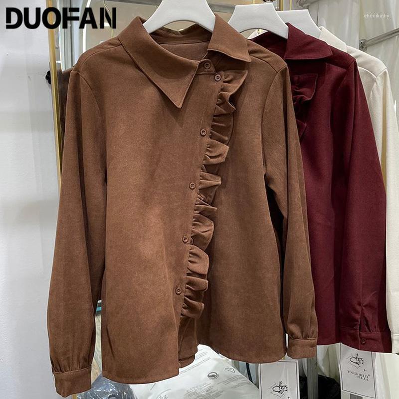 Women' Blouses & Shirts Elegant Ruffles Irregular Women Shirt Spring Solid Office Lady Chic Lapel Long Sleeve Button Top FemaleWomen' Chee, Red
Women' Blouses & Shirts Elegant Ruffles Irregular Women Shirt Spring Solid Office Lady Chic Lapel Long Sleeve Button Top FemaleWomen' Chee, Red