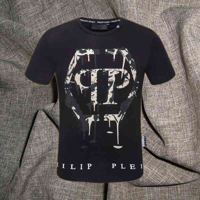 Designer Philippe Pulan spring and summer new PP hot Diamond Men's fashion urban versatile short sleeve round neck T-shirt, Black
Designer Philippe Pulan spring and summer new PP hot Diamond Men's fashion urban versatile short sleeve round neck T-shirt, Black