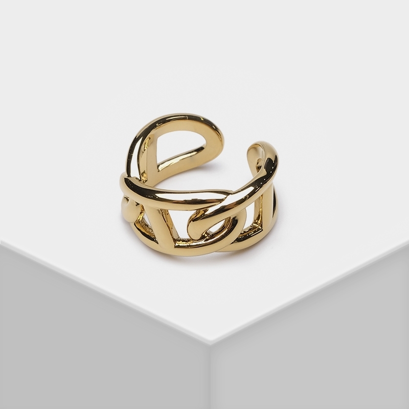 Amorita boutique Stylish gold ladies simple geometric elements ring