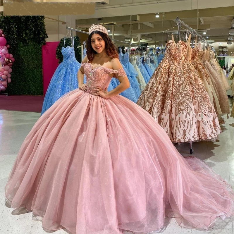 Pink Ball Gown Quinceanera Dresses Sweetheart Off The Shoulder Appliques Sequined Beads Party Princess Sweet 16 Dress, Yellow
Pink Ball Gown Quinceanera Dresses Sweetheart Off The Shoulder Appliques Sequined Beads Party Princess Sweet 16 Dress, Yellow
